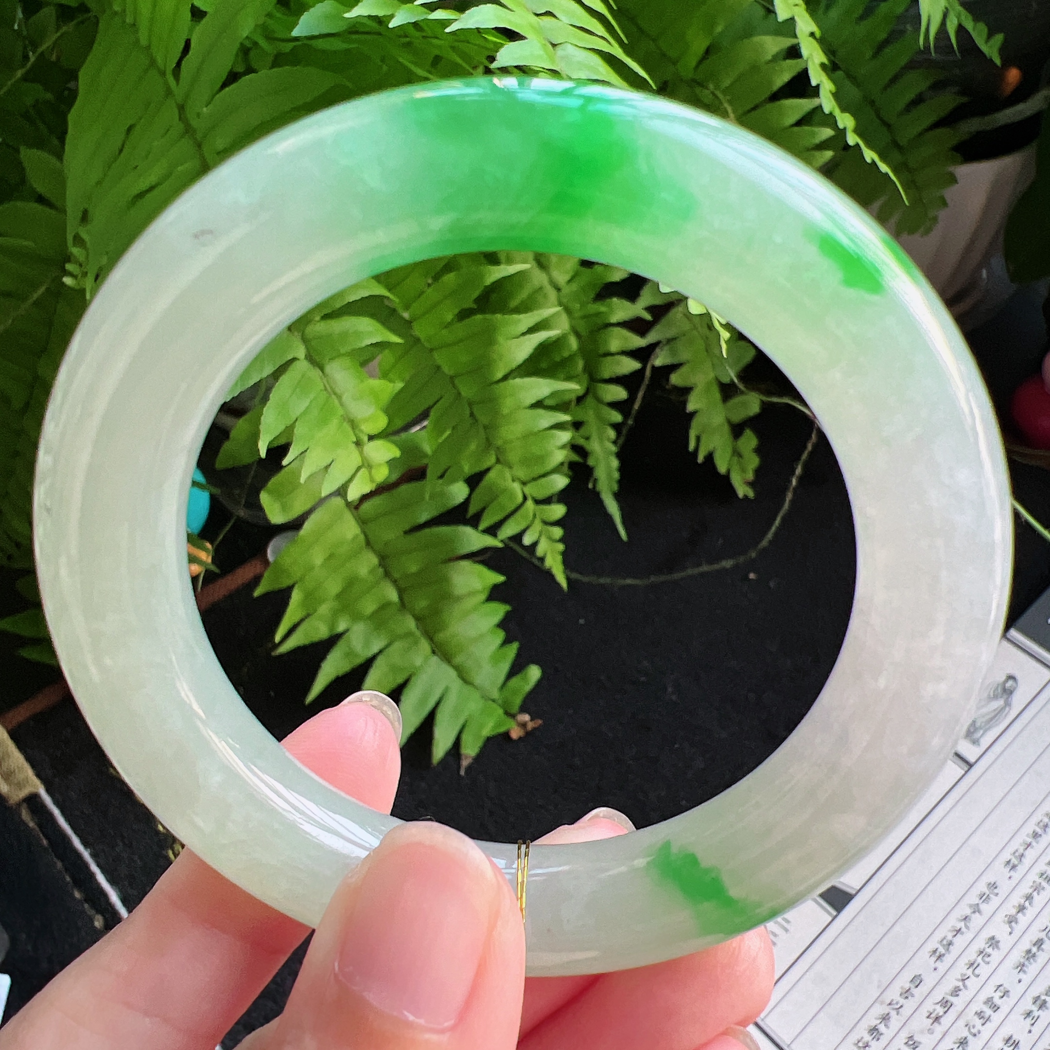 圆条55圈口缅甸天然A货老坑种翡翠手镯玉镯子平洲翡翠手镯精选