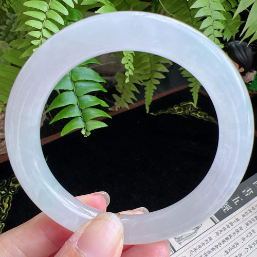 圆条58圈口缅甸天然A货老坑种玉镯平洲翡翠手镯精选编号077D0317E