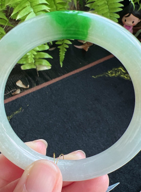 圆条54圈口缅甸天然A货老坑种翡翠手镯玉镯子平洲直供099D0128