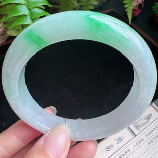 56圈口缅甸天然A货老坑种玉镯平洲翡翠手镯精选编号051D0330E