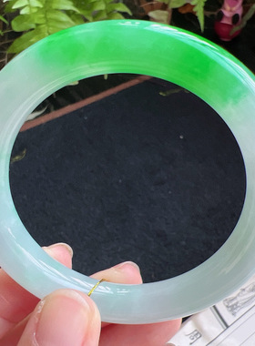 圆条54圈口缅甸天然A货老坑种翡翠手镯玉镯子平洲直供099D0128