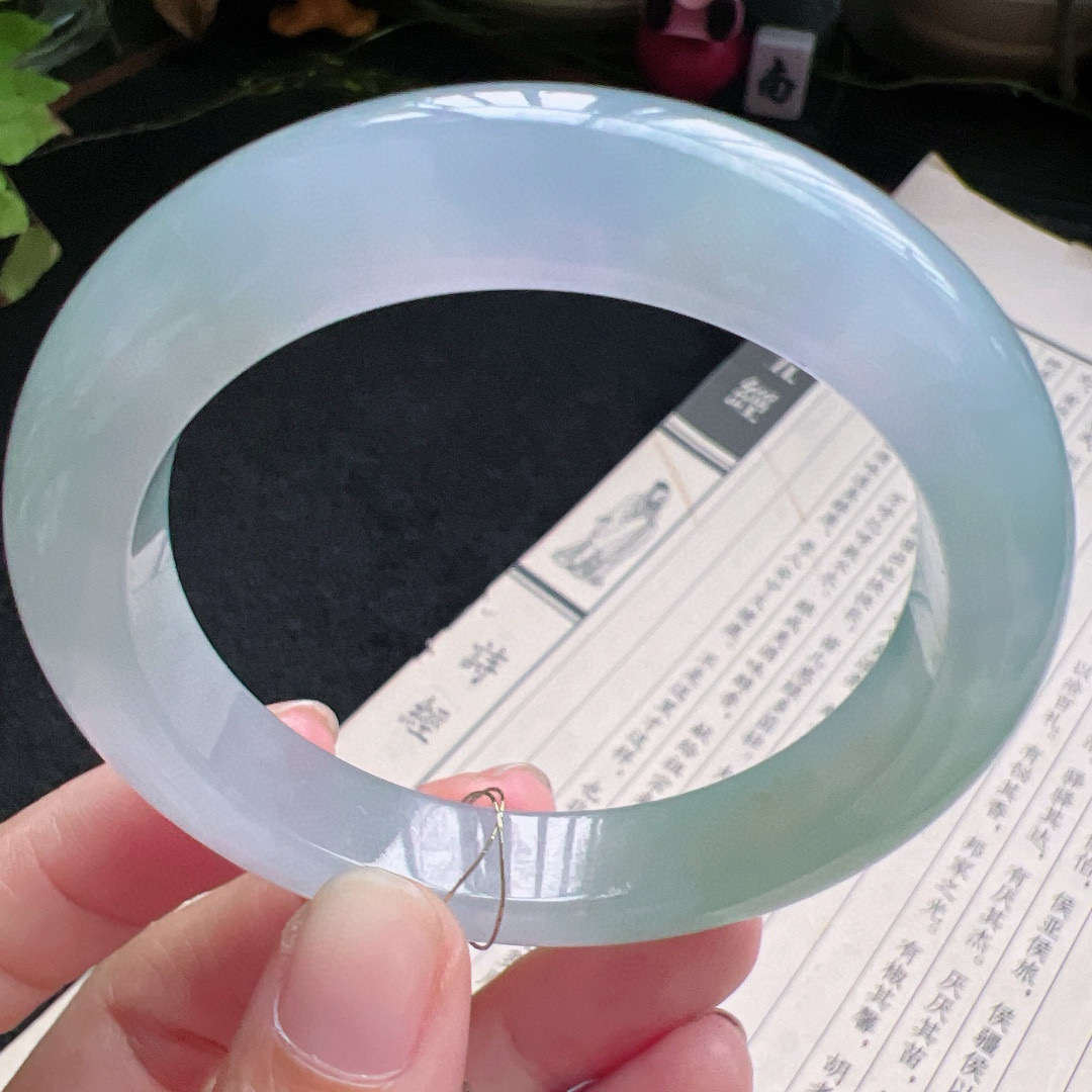 54圈口缅甸天然A货老坑种翡翠手镯玉镯子平洲翡翠手镯精选