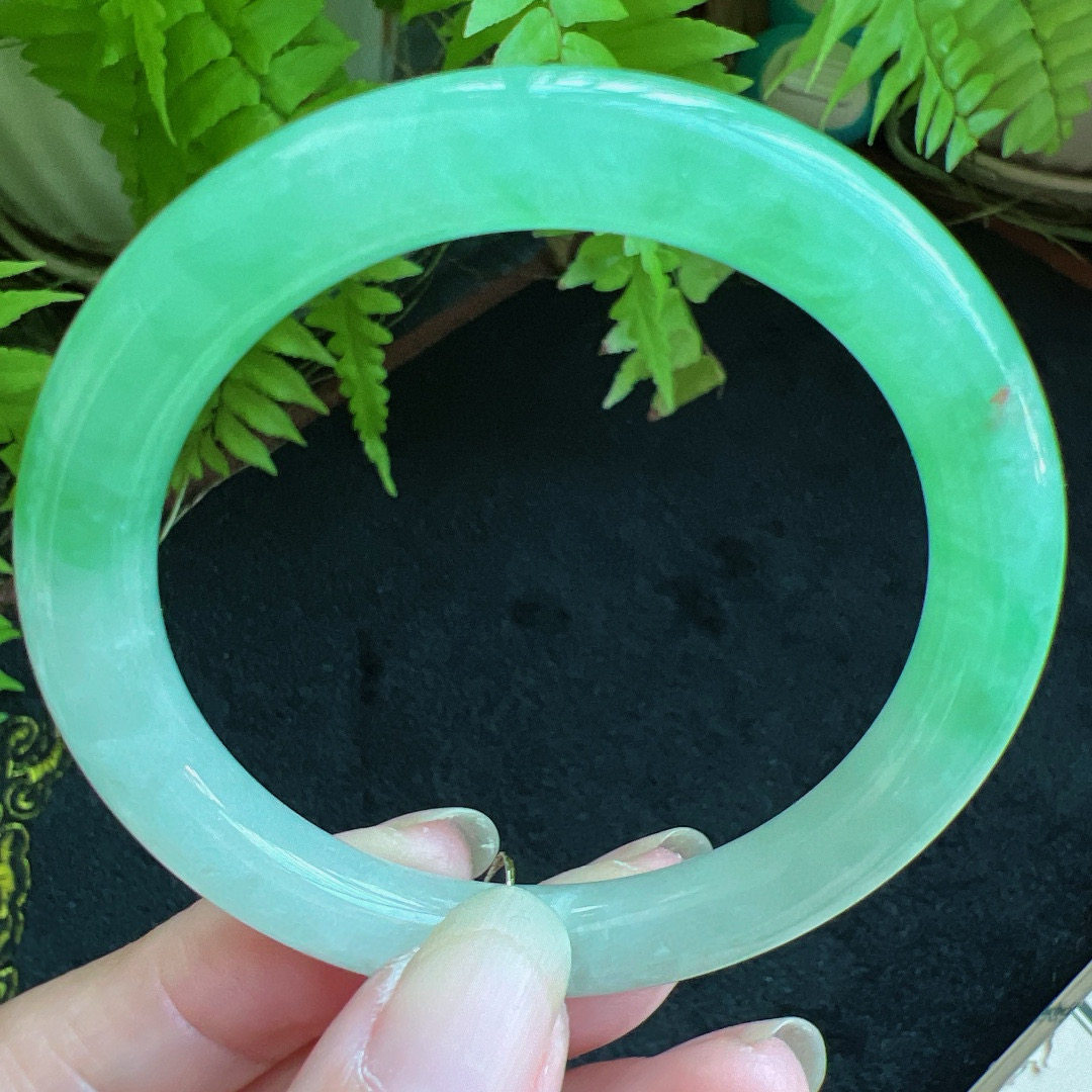 圆条51圈口缅甸天然A货老坑种翡翠手镯玉镯子平洲翡翠手镯精选