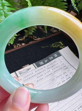 圆条58圈口缅甸天然A货老坑种玉镯平洲翡翠手镯精选编号048D0307E
