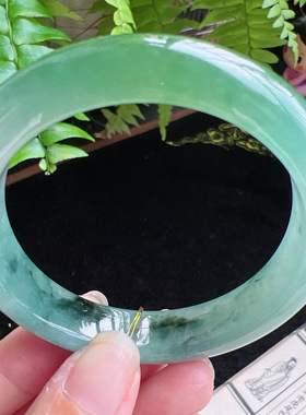 54圈口缅甸天然A货老坑种玉镯平洲翡翠手镯精选编号051D0310E