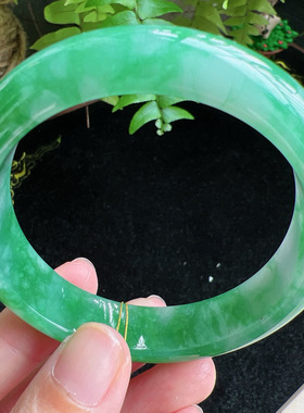 56圈口缅甸天然A货老坑种玉镯平洲翡翠手镯精选编号059D0409E