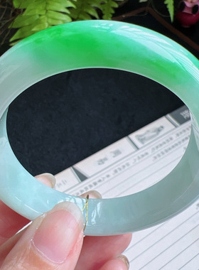 53圈口缅甸天然A货老坑种翡翠手镯玉镯子平洲直供001D0206