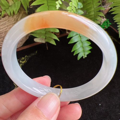 贵妃50圈口缅甸天然A货老坑种玉镯平洲翡翠手镯精选编号062D0410E