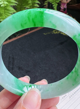 59圈口缅甸天然A货老坑种翡翠手镯玉镯子平洲直供077D0130E