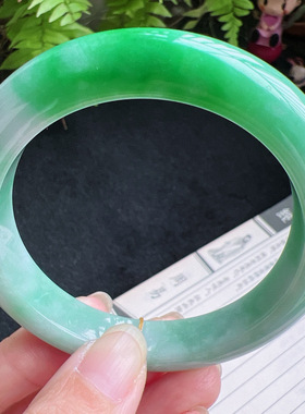 58圈口缅甸天然A货老坑种翡翠手镯玉镯子平洲直供001D0203