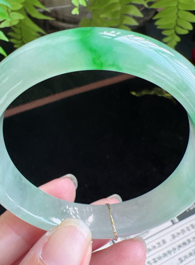 52圈口缅甸天然A货老坑种玉镯平洲翡翠手镯精选编号048D0316E