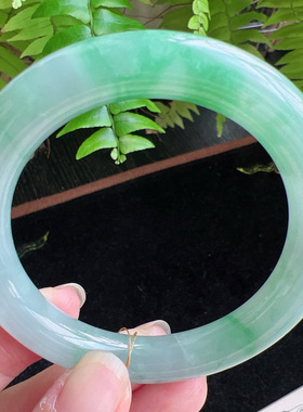 圆条53圈口缅甸天然A货老坑种玉镯平洲翡翠手镯精选编号051D0317E