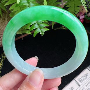 58圈口缅甸天然A货老坑种玉镯平洲翡翠手镯精选编号098D0320E