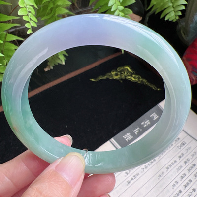 60圈口缅甸天然A货老坑种玉镯平洲翡翠手镯精选编号060D0311E