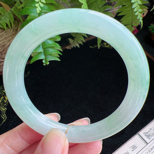 圆条55圈口缅甸天然A货老坑种玉镯平洲翡翠手镯精选编号048D0325