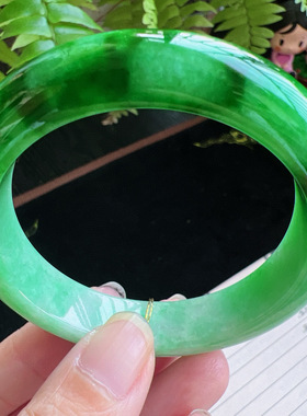 53圈口缅甸天然A货老坑种玉镯平洲翡翠手镯精选编号049D0313E