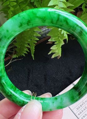 圆条53圈口缅甸天然A货老坑种翡翠手镯玉镯子平洲直供047D0128