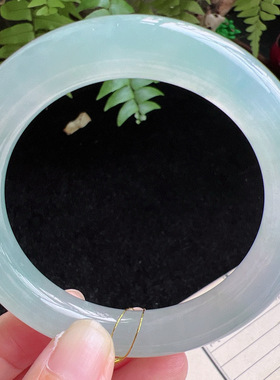 圆条57圈口缅甸天然A货老坑种玉镯平洲翡翠手镯精选编号046D0413E