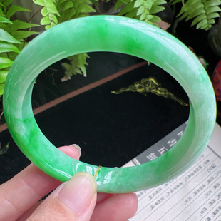 56圈口缅甸天然A货老坑种玉镯平洲翡翠手镯精选编号049D0311E