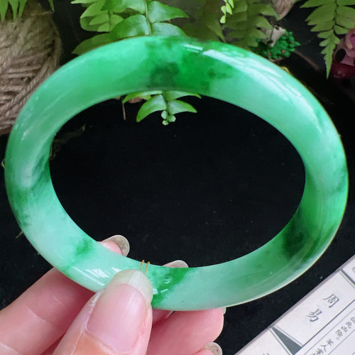 53圈口缅甸天然A货老坑种玉镯平洲翡翠手镯精选编号049D0405E