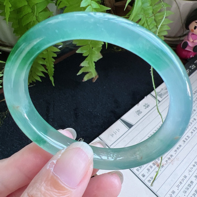 贵妃55圈口缅甸天然A货老坑种翡翠手镯玉镯子平洲翡翠手镯精选