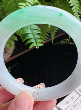 圆条55圈口缅甸天然A货老坑种玉镯平洲翡翠手镯精选编号051D0310E