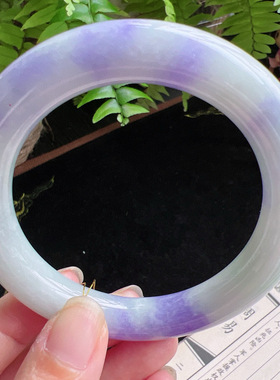 圆条58圈口缅甸天然A货老坑种玉镯平洲翡翠手镯精选编号047D0310E