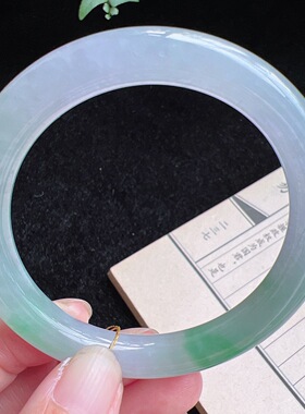 圆条55圈口缅甸天然A货老坑种玉镯平洲翡翠手镯精选编号046D0415E