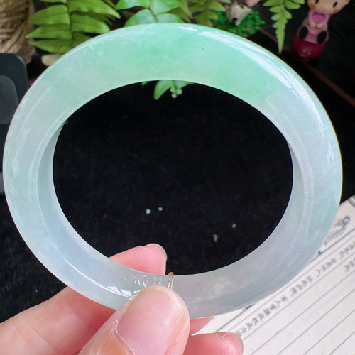 50圈口缅甸天然A货老坑种玉镯平洲翡翠手镯精选编号047D0408E