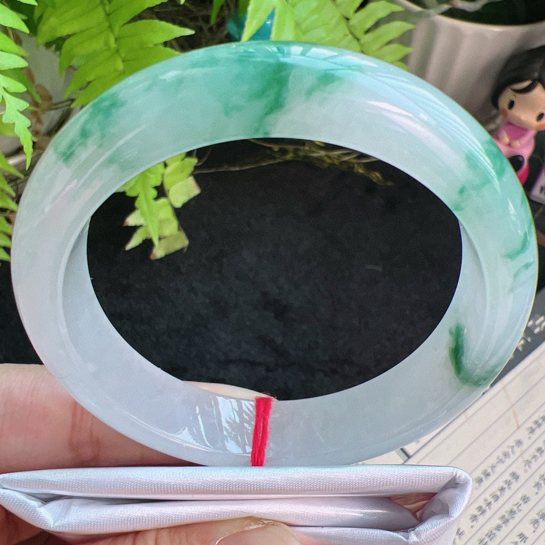 56圈口缅甸天然A货老坑种翡翠手镯玉镯子平洲翡翠手镯精选