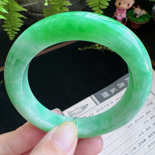 53圈口缅甸天然A货老坑种玉镯平洲翡翠手镯精选编号051D0312E