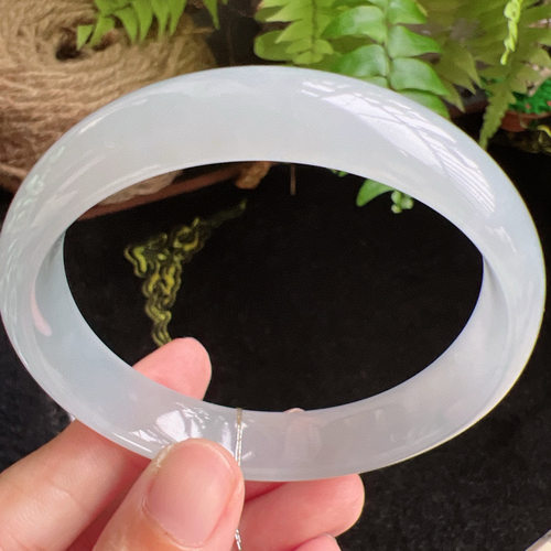 58圈口缅甸天然A货老坑种玉镯平洲翡翠手镯精选编号057D0406E