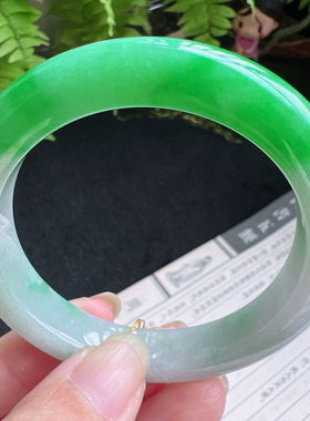 52圈口缅甸天然A货老坑种翡翠手镯玉镯子平洲直供001D0209