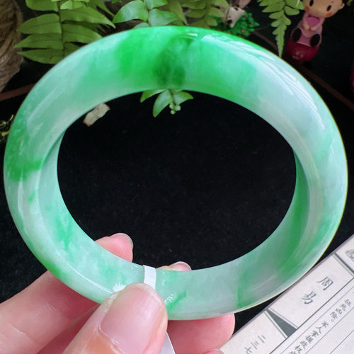 53圈口缅甸天然A货老坑种玉镯平洲翡翠手镯精选编号099D0327E
