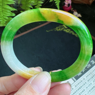 贵妃52圈口缅甸天然A货老坑种翡翠手镯玉镯子平洲直供098D0131