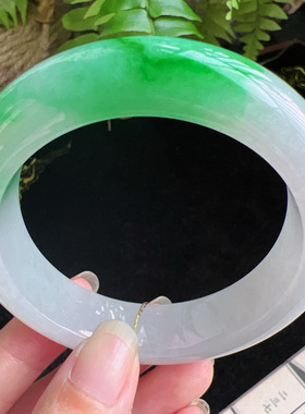 57圈口缅甸天然A货老坑种玉镯平洲翡翠手镯精选编号047D0331E