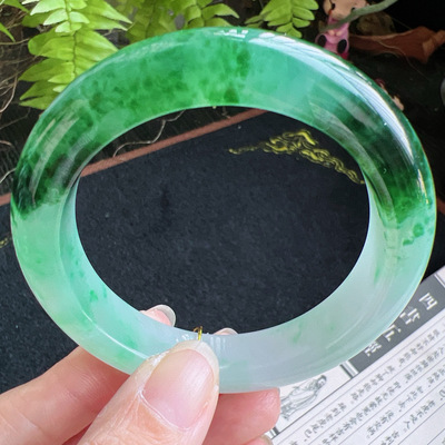 正圈55圈口缅甸天然A货老坑种翡翠手镯玉镯子平洲直供047D0128