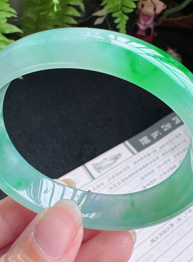 贵妃56圈口缅甸天然A货老坑种翡翠手镯玉镯子平洲直供001D0209