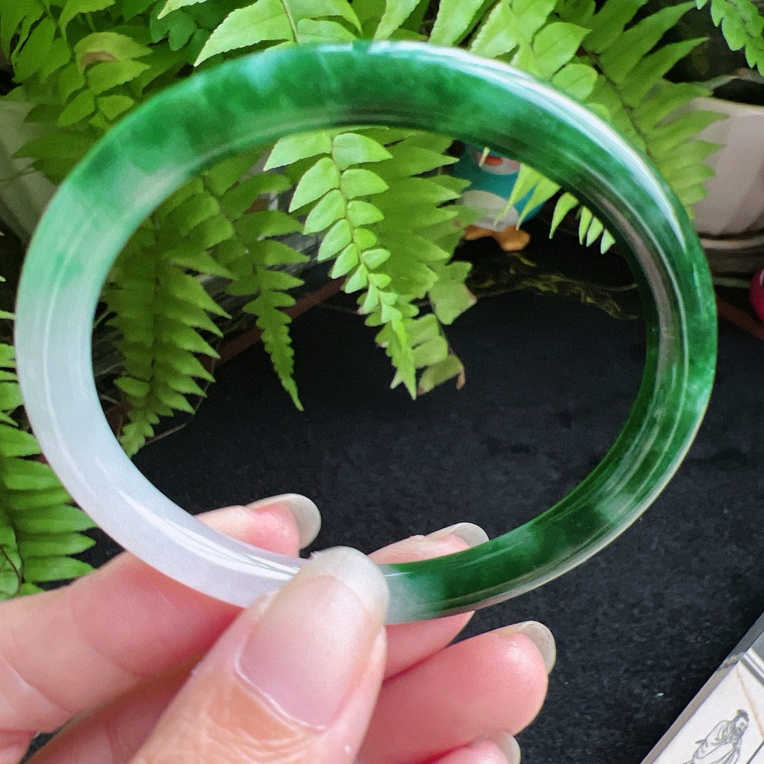 贵妃54圈口缅甸天然A货老坑种翡翠手镯玉镯子平洲翡翠手镯精选