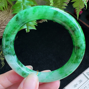 圆条53圈口缅甸天然A货老坑种玉镯平洲翡翠手镯精选编号047D0325