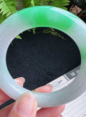 圆条53圈口缅甸天然A货老坑种翡翠手镯玉镯子平洲直供001D0204