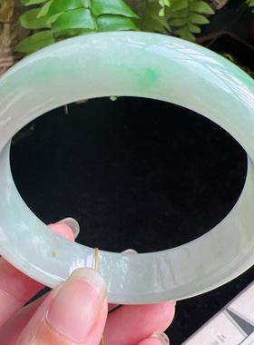 58圈口缅甸天然A货老坑种玉镯平洲翡翠手镯精选编号062D0331E