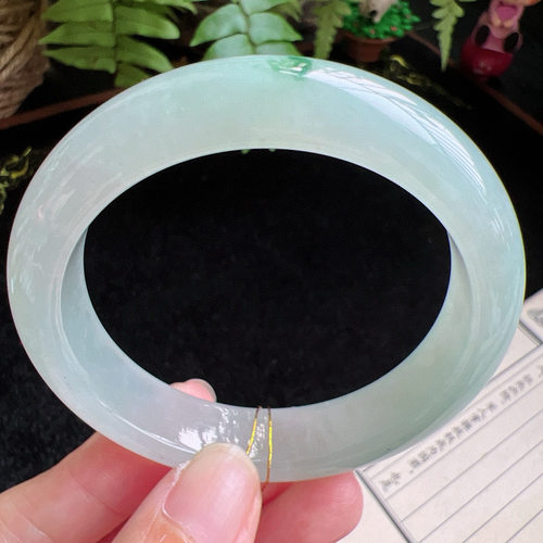 52圈口缅甸天然A货老坑种玉镯平洲翡翠手镯精选编号046D0413E