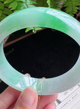 64圈口缅甸天然A货老坑种玉镯平洲翡翠手镯精选编号047D0310E