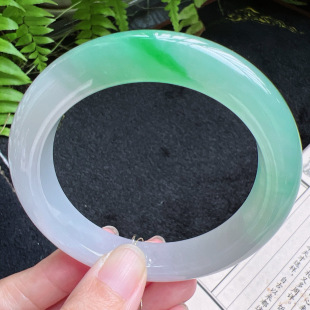 60圈口缅甸天然A货老坑种翡翠手镯玉镯子平洲翡翠手镯精选098