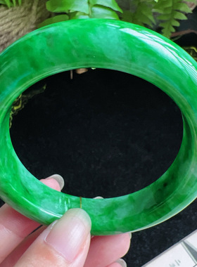 57圈口缅甸天然A货老坑种玉镯平洲翡翠手镯精选编号049D0328E