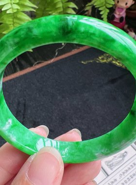 52圈口缅甸天然A货老坑种翡翠手镯玉镯子平洲直供077D0130E
