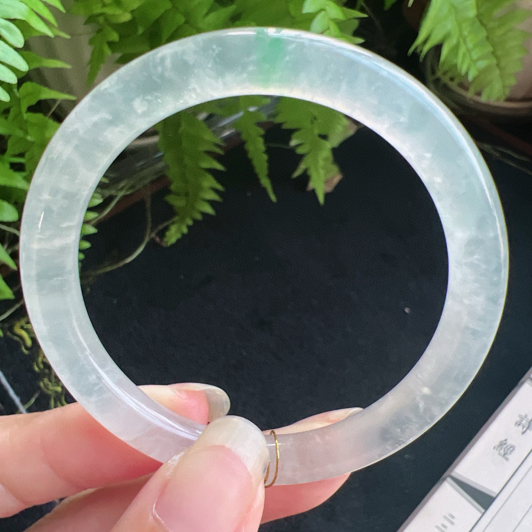 圆条50圈口缅甸天然A货老坑种翡翠手镯玉镯子平洲翡翠手镯精选