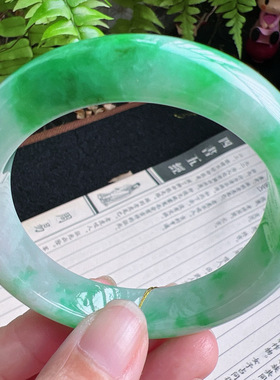 54圈口缅甸天然A货老坑种玉镯平洲翡翠手镯精选编号099D0307E