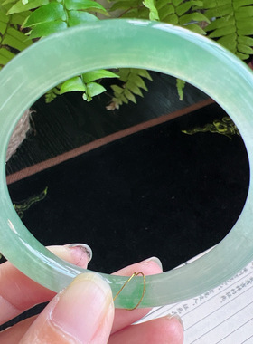 圆条55圈口缅甸天然A货老坑种玉镯平洲翡翠手镯精选编号048D0313E